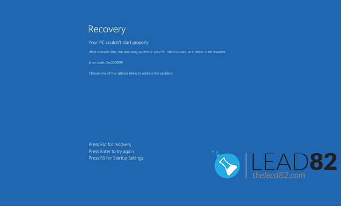 Écran de démarrage de la réparation automatique (récupération) Windows 10